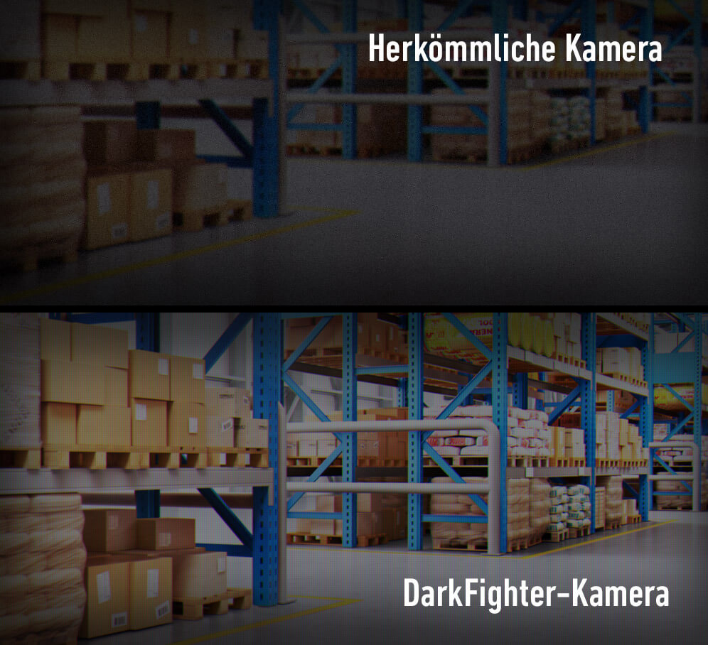 Bildervergleich: traditionelle Kamera vs. Dark Fighter Kamera